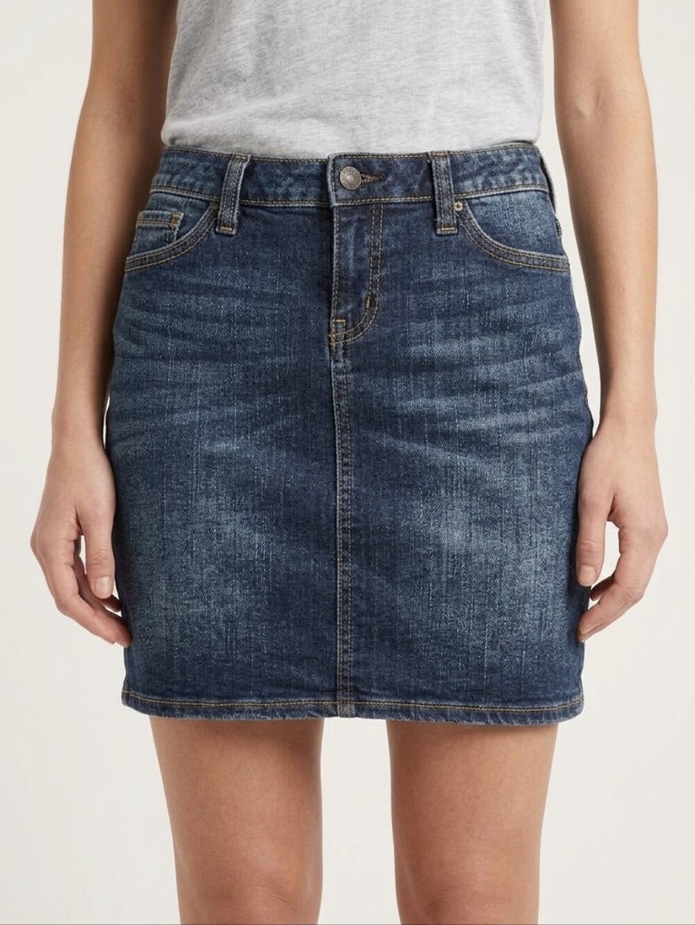 Sz 4 Tommy Hilfiger Dark Blue Washed Denim Mini Skirt